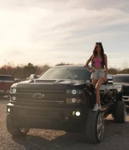 Ella West and her lifted Chevy truck